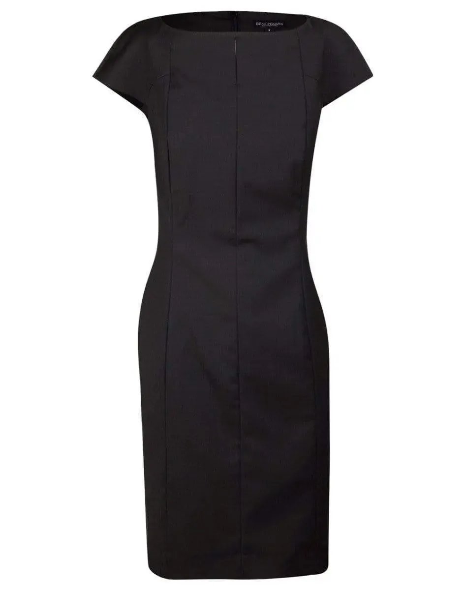 BENCHMARK Ladies’ Wool Blend Stretch Cap Sleeve Dress M9281